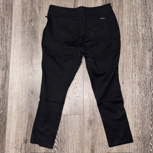 DKNY Womens Black Cropped Jeggings Pants Elastic Waist Straight Leg Size 31x25 - Picture 3 of 4